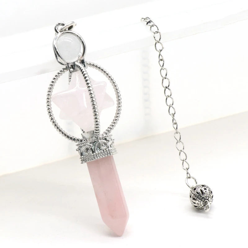 Pêndulo de Cristal Pingente de Pedra Natural - Radiestesia - Reiki