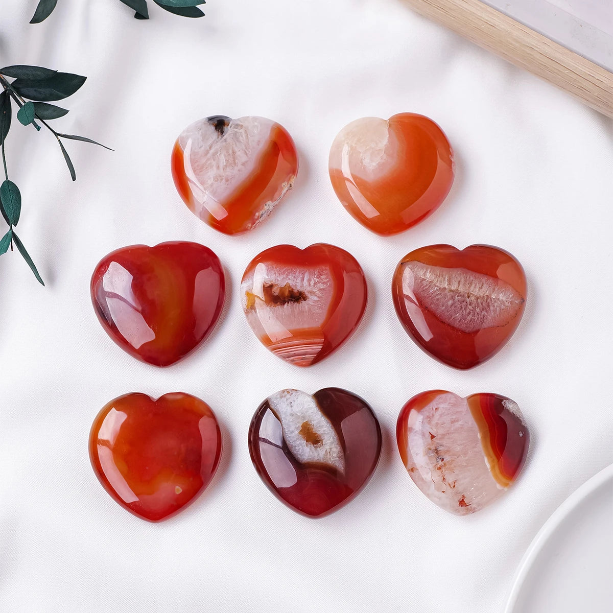 Pedra Natural Cornalina Formato de Coração - Feng Shui - Cristais