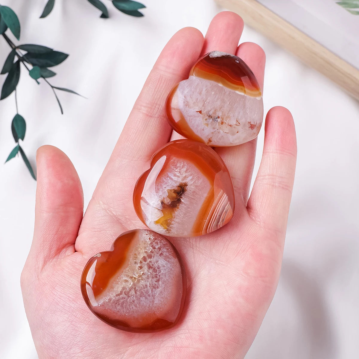 Pedra Natural Cornalina Formato de Coração - Feng Shui - Cristais