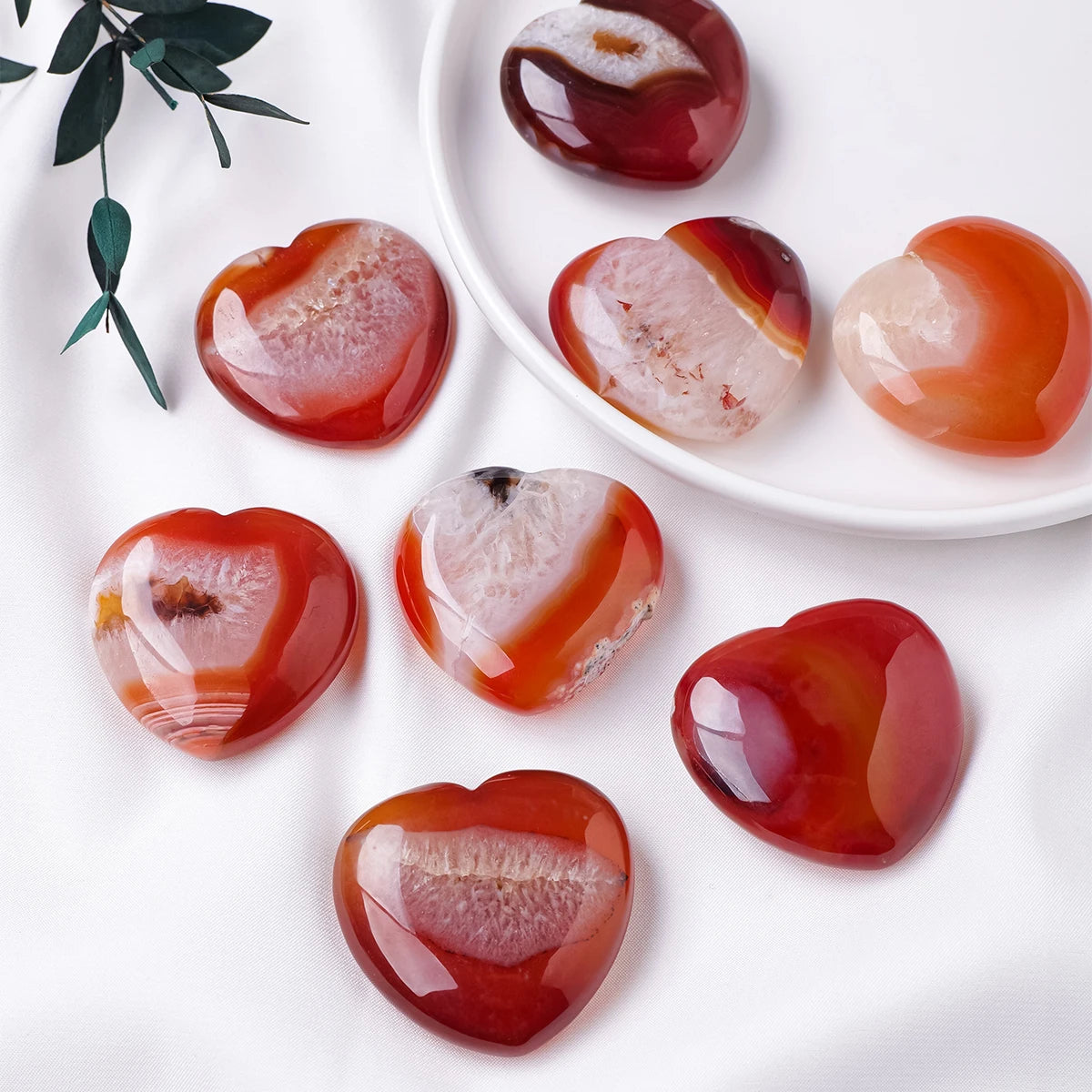 Pedra Natural Cornalina Formato de Coração - Feng Shui - Cristais
