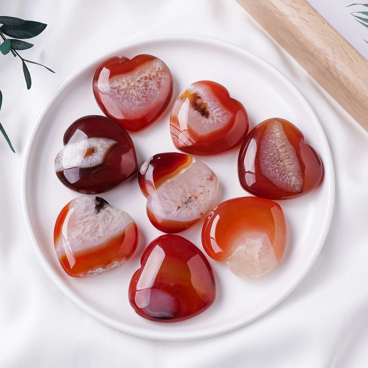 Pedra Natural Cornalina Formato de Coração - Feng Shui - Cristais