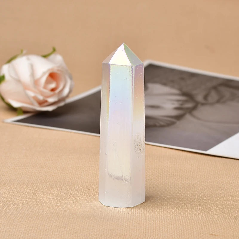 Pedra Natural Cristal Selenita Pirãmide Feng Shui Reiki