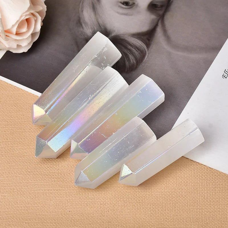 Pedra Natural Cristal Selenita Pirãmide Feng Shui Reiki