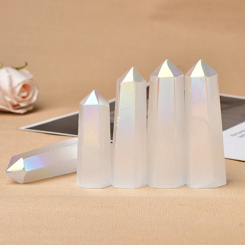 Pedra Natural Cristal Selenita Pirãmide Feng Shui Reiki