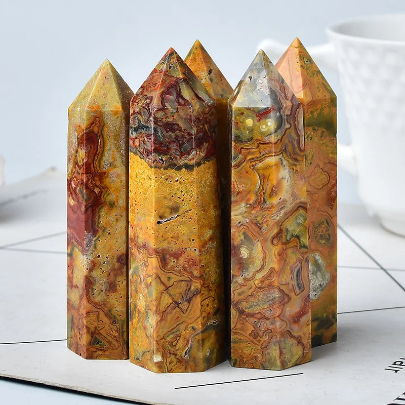 Pedra Natural Pirâmide Ágata Crazy Natural Energia e Equilíbrio Feng Shui Reiki