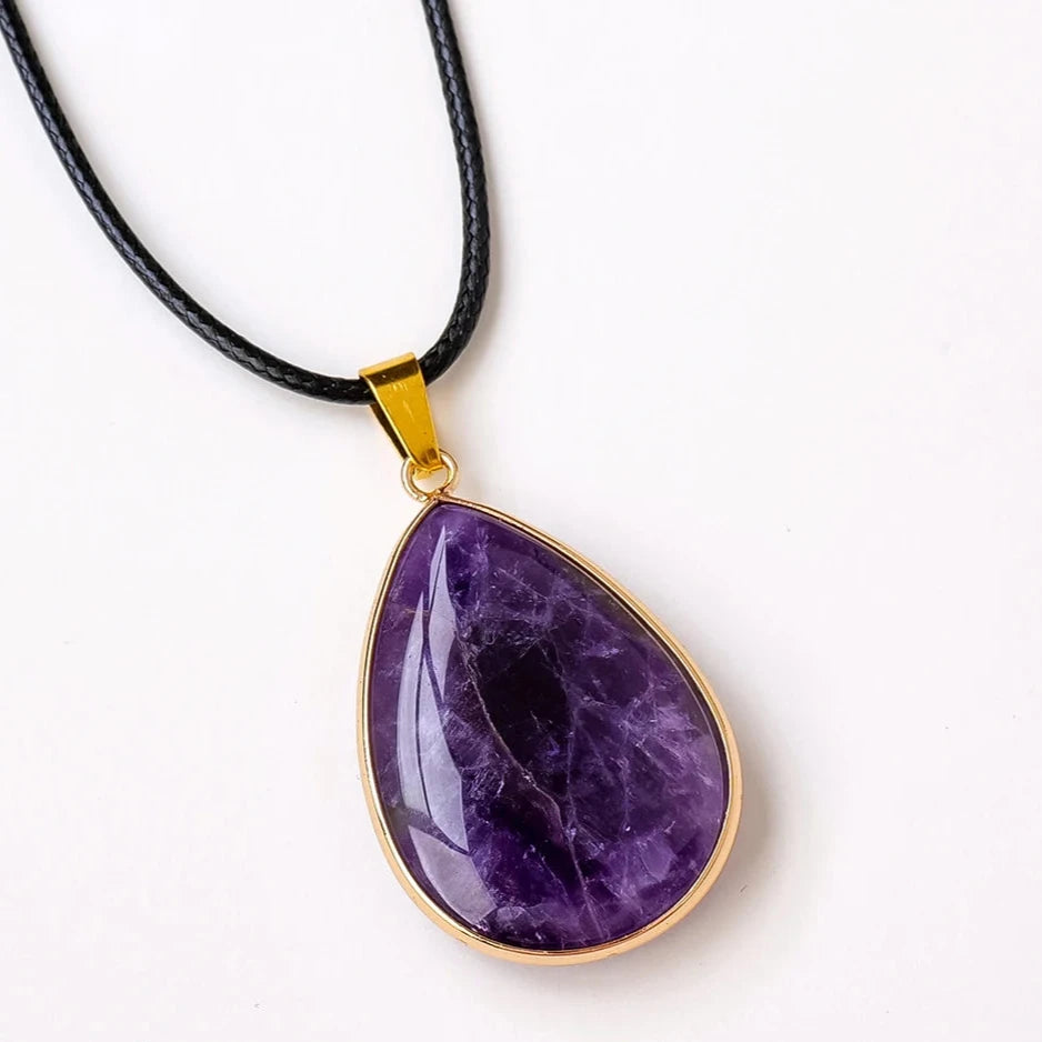 Pingente Feminino Pedra Natural Olho de Tigre Obsidiana Quartzo Rosa Metal Dourado