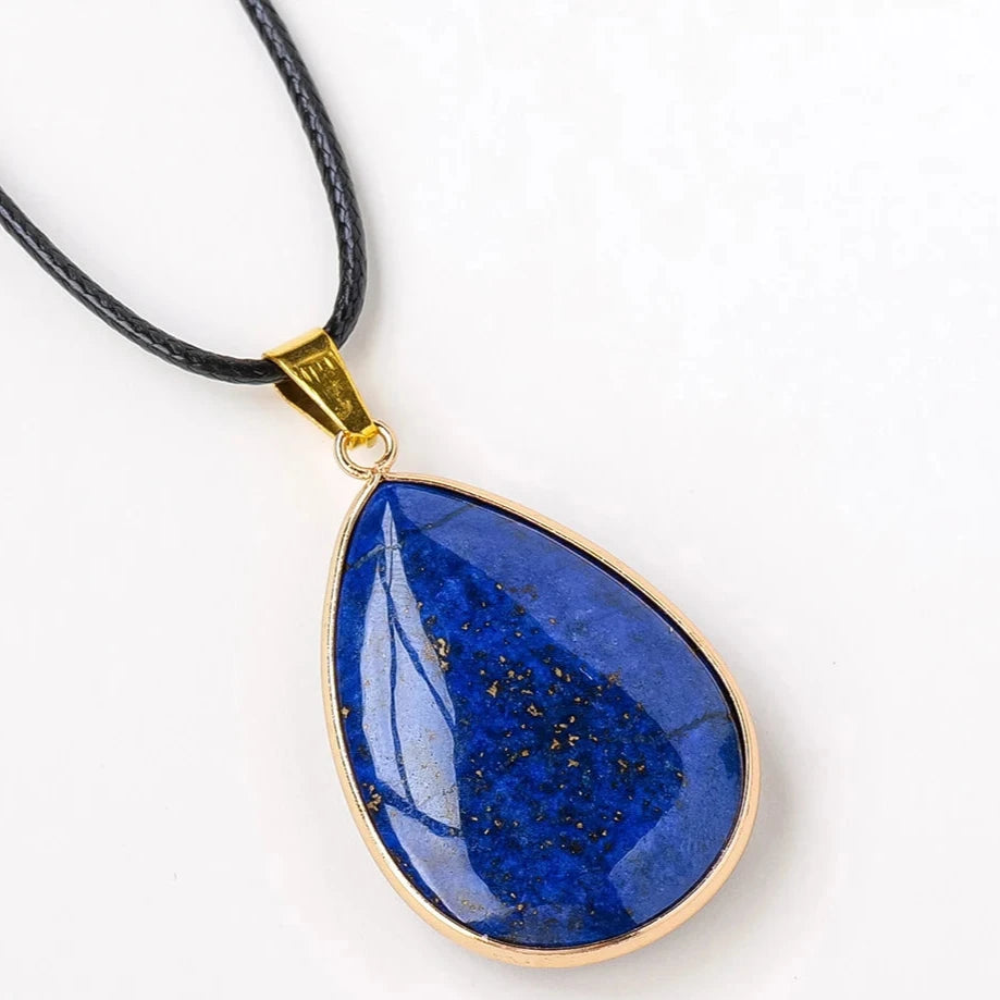 Pingente Feminino Pedra Natural Olho de Tigre Obsidiana Quartzo Rosa Metal Dourado