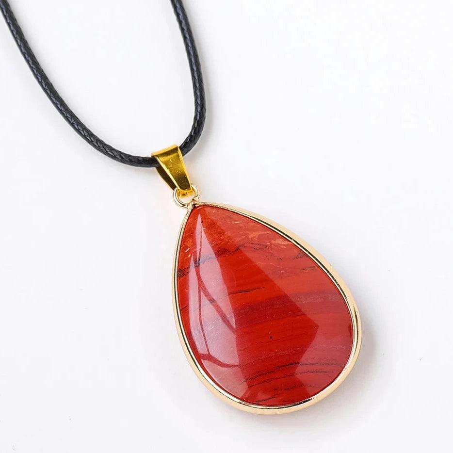 Pingente Feminino Pedra Natural Olho de Tigre Obsidiana Quartzo Rosa Metal Dourado