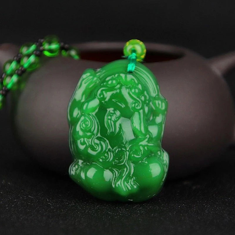 Pingentes de Pedra Natural Jade Unissex - Semi Joias