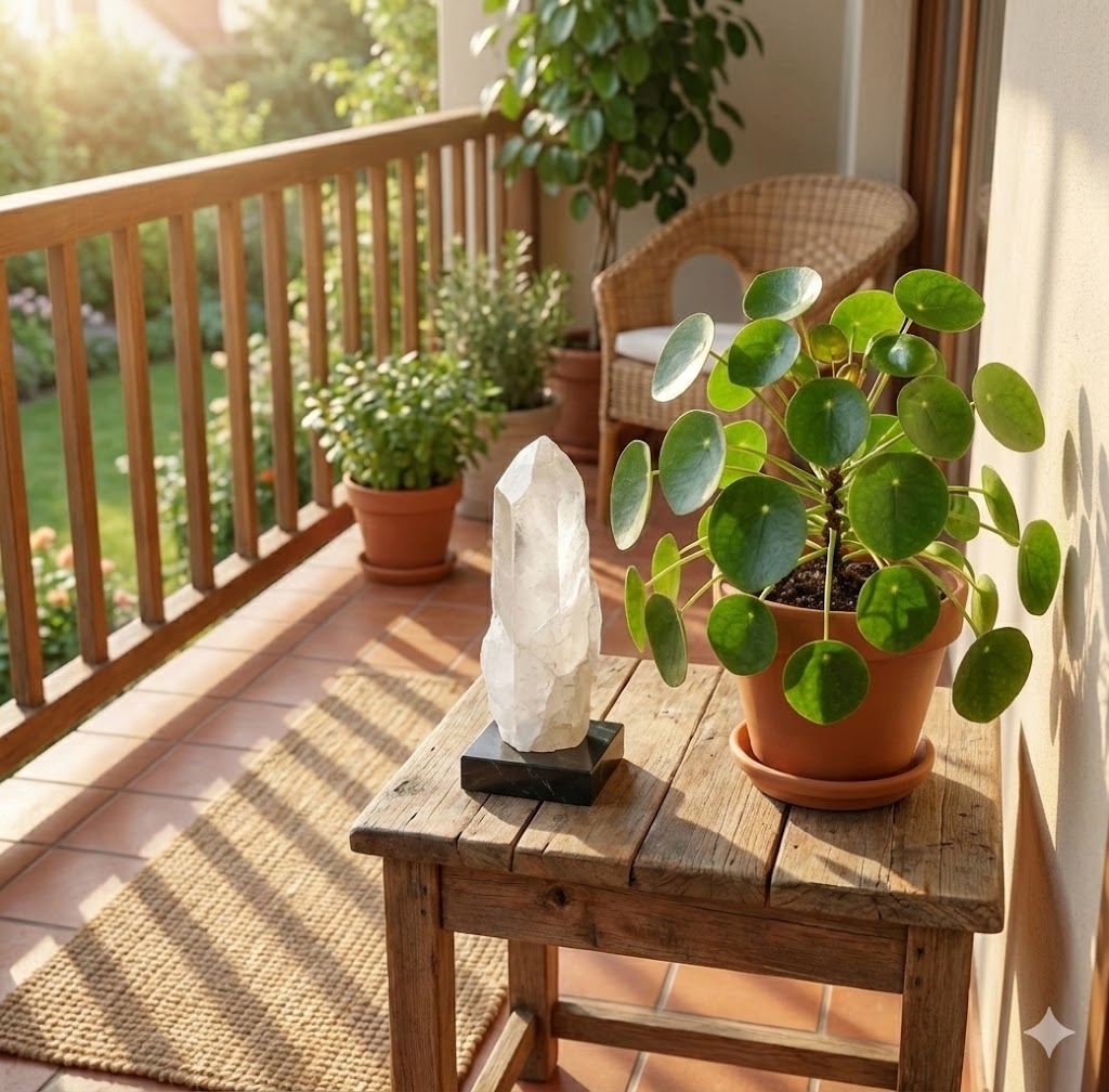 Ponta de Calcita Ótica Transparente Natural 17 cm com Base de Madeira – Cristal de Energia, Decoração Zen, Mineral Colecionável - Harmonia Plena