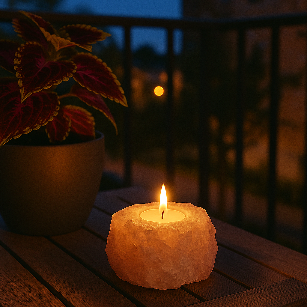 Porta-Velas de Quartzo Rosa Natural – 1.480 kg | Peça Artesanal Única para Decoração, Meditação e Energia do Amor | Doca Express