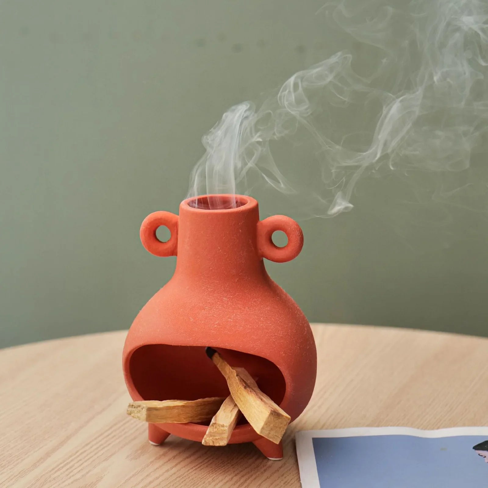 Porta Incenso e Queimador de Palo Santo em Cerâmica - Feng Shui - Aromaterapia - Reiki