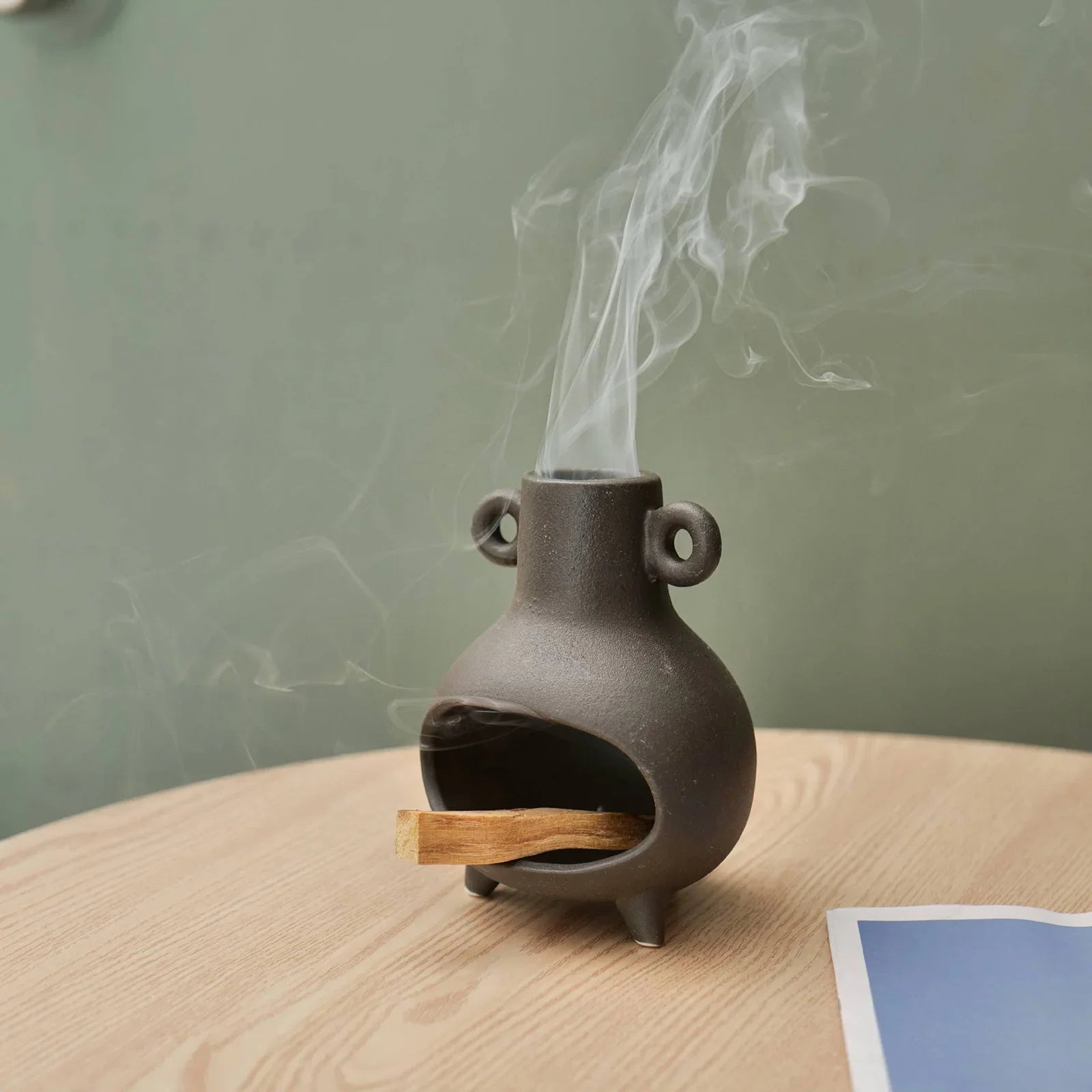 Porta Incenso e Queimador de Palo Santo em Cerâmica - Feng Shui - Aromaterapia - Reiki