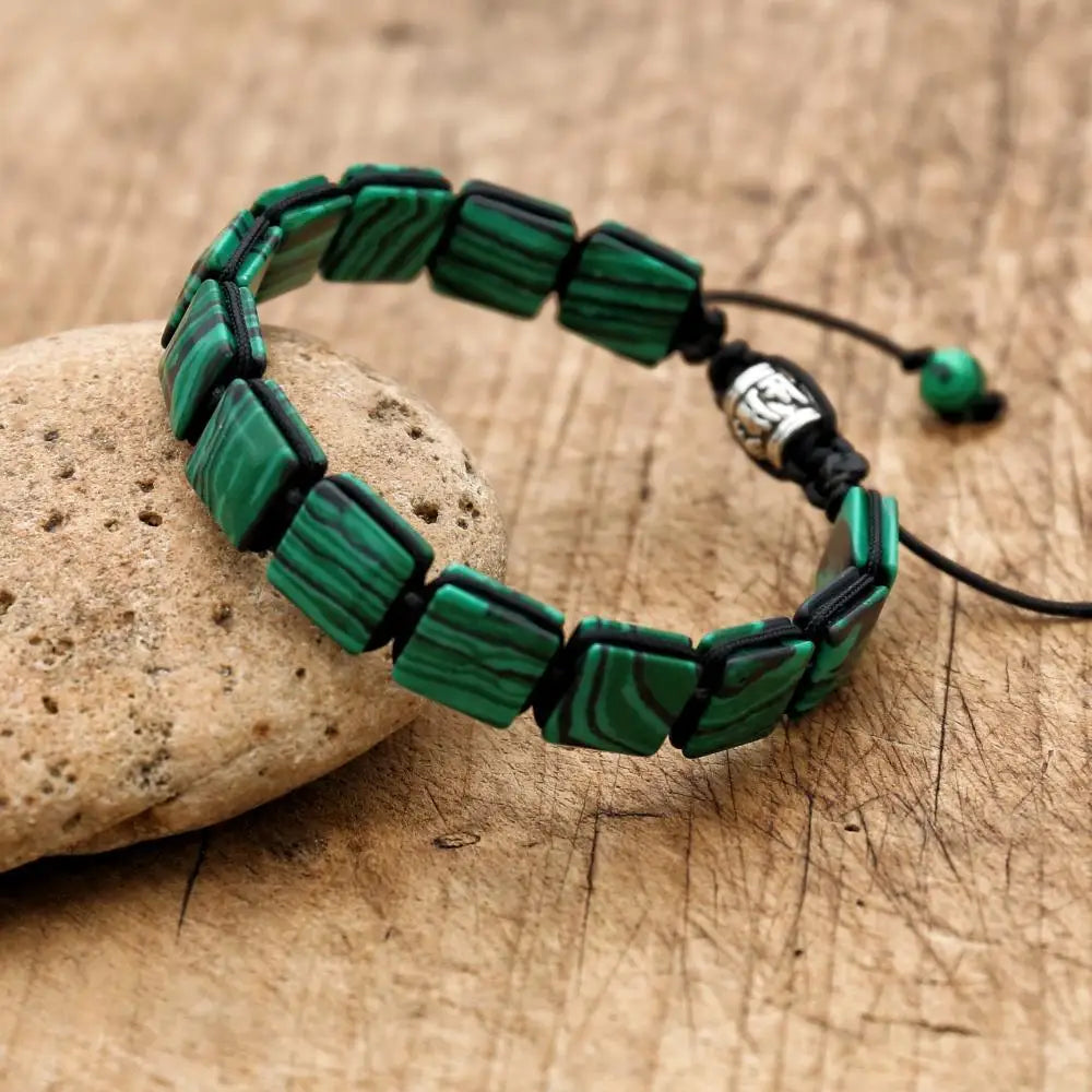 Pulseira Ajustável Pedra Natural Lápiz-Lazúli de 10mm Unissex Cristais Semi Joias Reiki Feng Shui