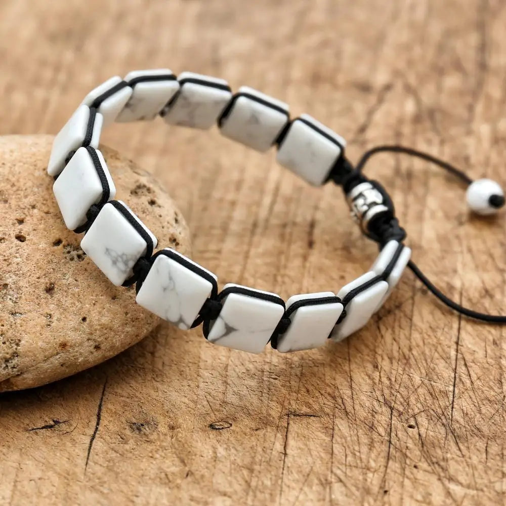 Pulseira Ajustável Pedra Natural Lápiz-Lazúli de 10mm Unissex Cristais Semi Joias Reiki Feng Shui