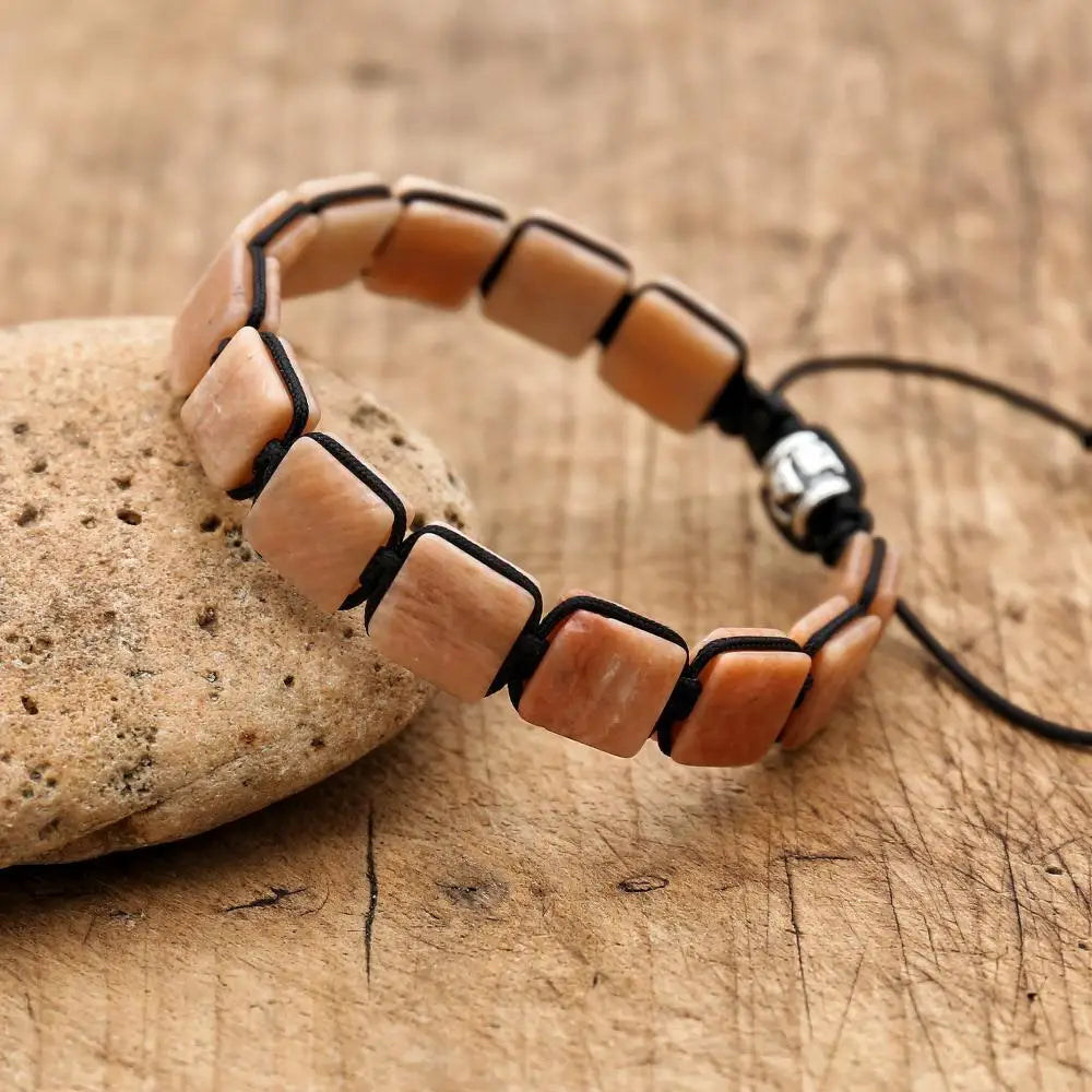 Pulseira Ajustável Pedra Natural Lápiz-Lazúli de 10mm Unissex Cristais Semi Joias Reiki Feng Shui