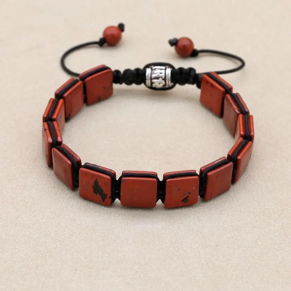 Pulseira Ajustável Pedra Natural Lápiz-Lazúli de 10mm Unissex Cristais Semi Joias Reiki Feng Shui