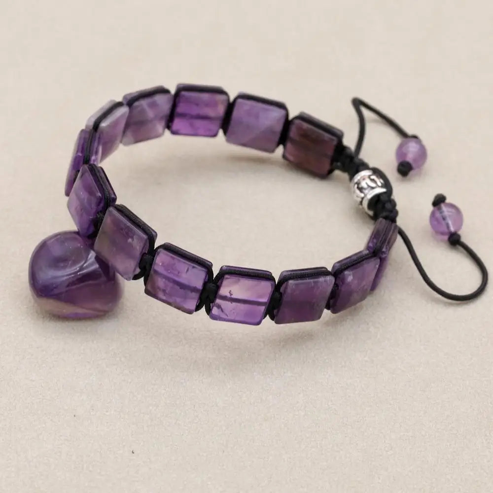 Pulseira Ajustável Pedra Natural Lápiz-Lazúli de 10mm Unissex Cristais Semi Joias Reiki Feng Shui