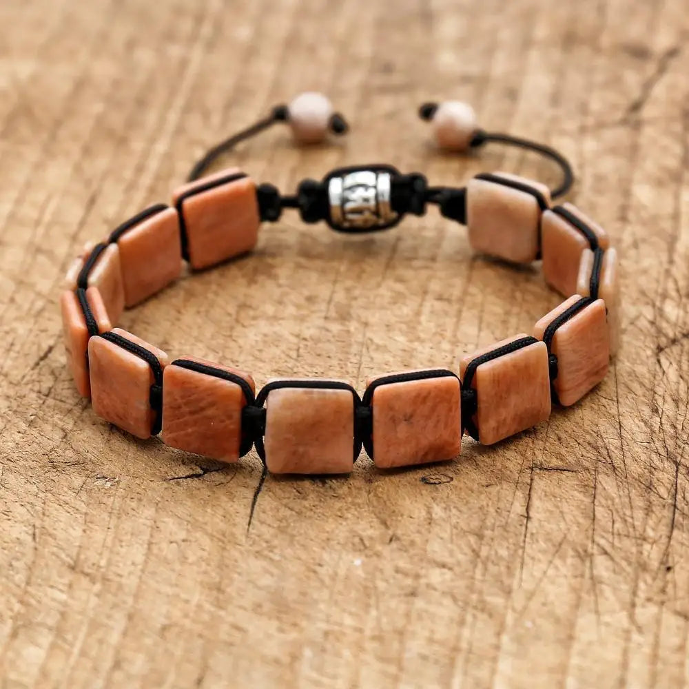 Pulseira Ajustável Pedra Natural Lápiz-Lazúli de 10mm Unissex Cristais Semi Joias Reiki Feng Shui