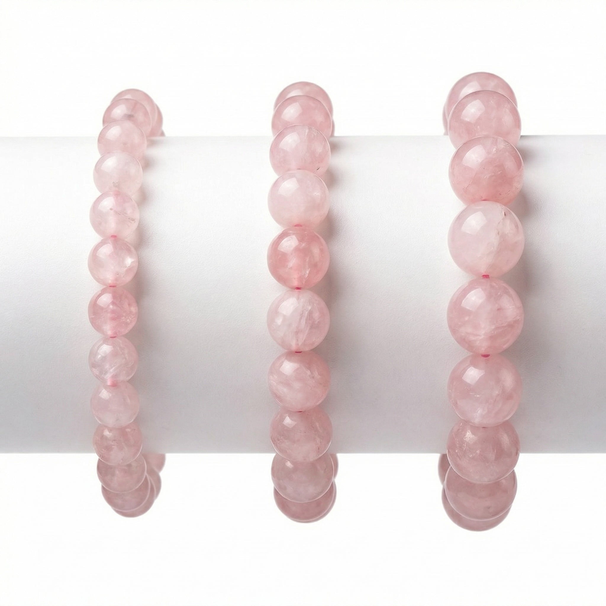 Pulseira Pedra Natural Quartzo Rosa - Portal Energético do Amor | Harmonia Plena