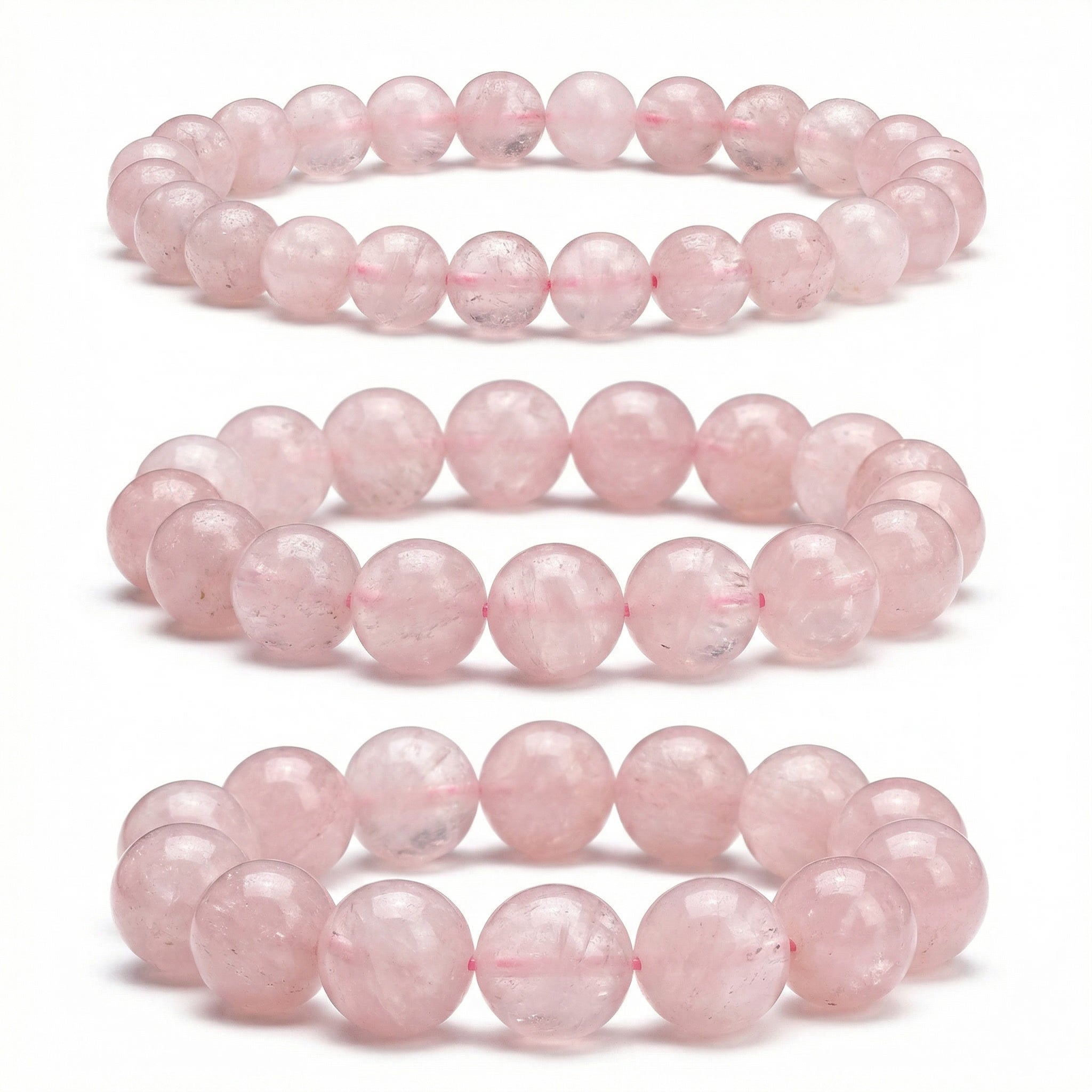 Pulseira Pedra Natural Quartzo Rosa - Portal Energético do Amor | Harmonia Plena