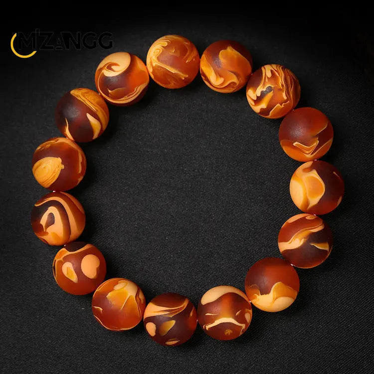 Pulseira com Contas de Âmbar - Amuleto da Sorte Unissex com Padrão de Qualidade - Reiki - Saúde - Energia Espiritual - Cristais