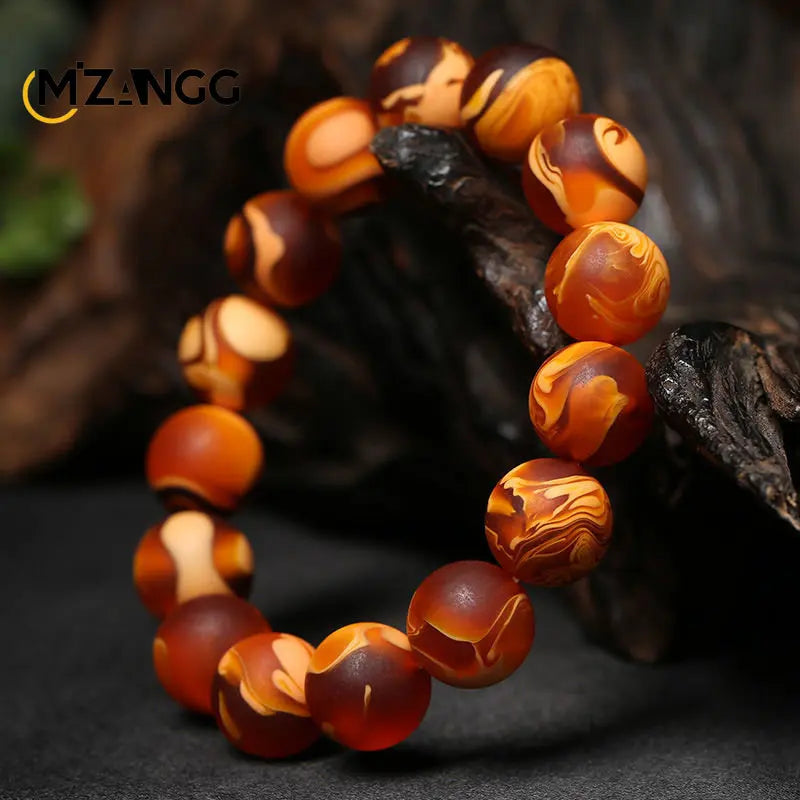 Pulseira com Contas de Âmbar - Amuleto da Sorte Unissex com Padrão de Qualidade - Reiki - Saúde - Energia Espiritual - Cristais