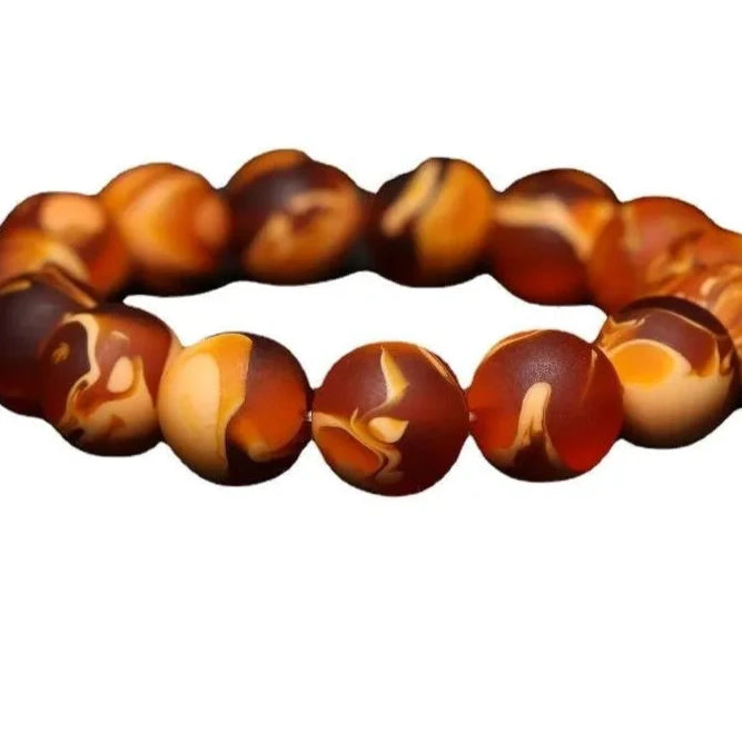 Pulseira com Contas de Âmbar - Amuleto da Sorte Unissex com Padrão de Qualidade - Reiki - Saúde - Energia Espiritual - Cristais