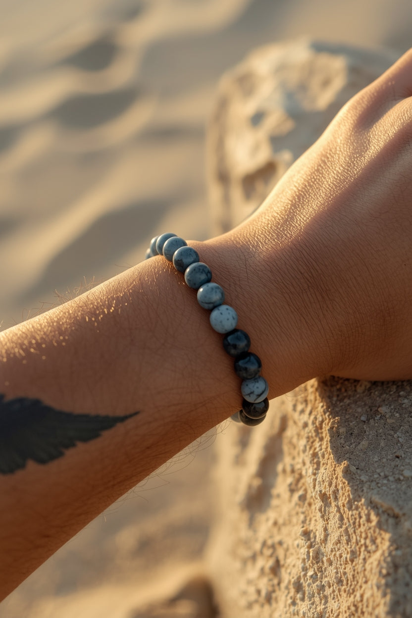 Pulseira de Sodalita Natural – Clareza Mental, Intuição e Verdade Interior | Pedra Energética | Harmonia Plena