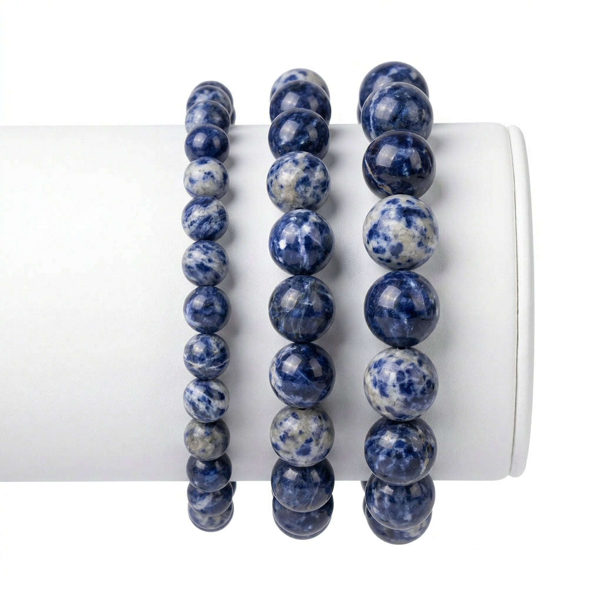 Pulseira de Sodalita Natural – Clareza Mental, Intuição e Verdade Interior | Pedra Energética | Harmonia Plena