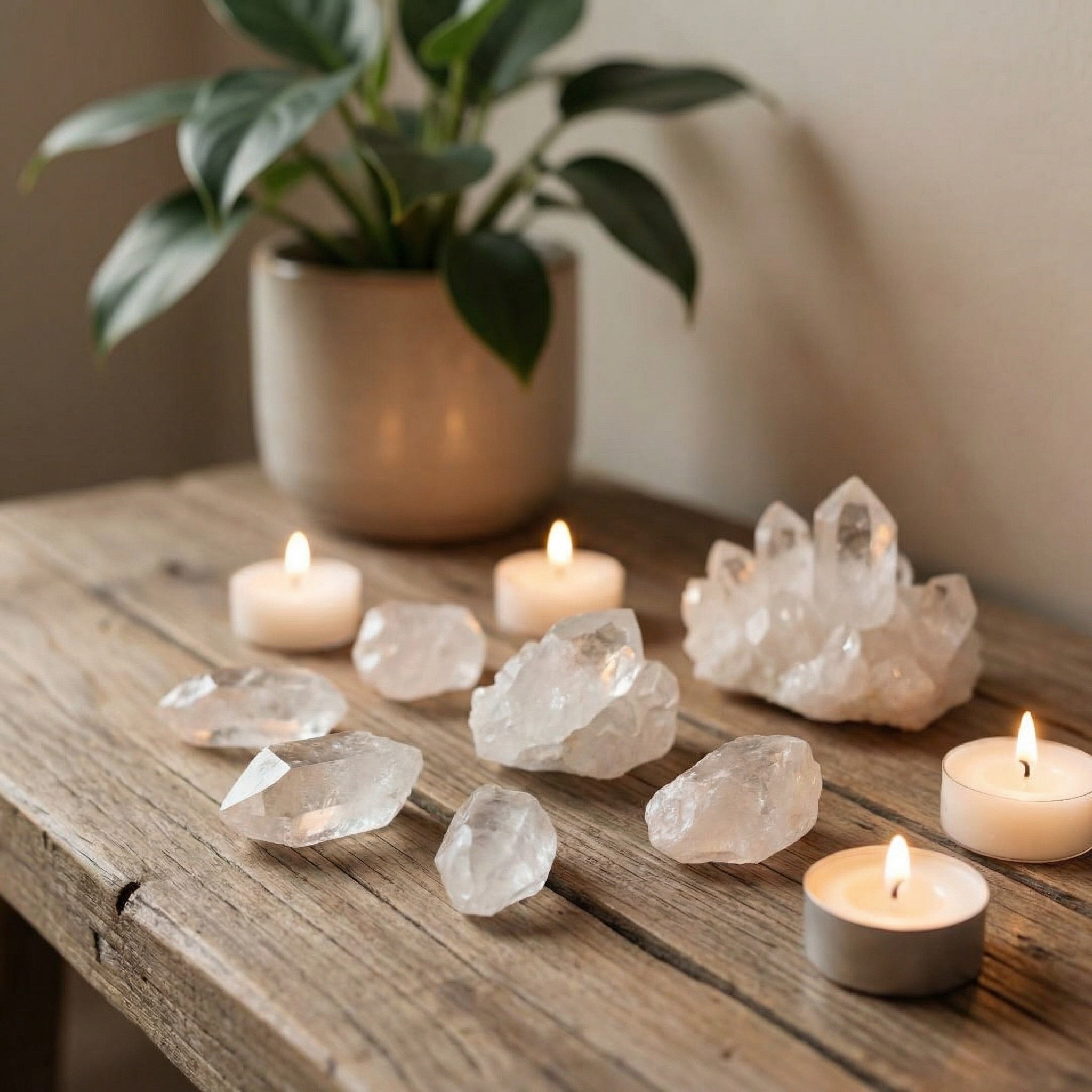 Quartzo Branco Natural Bruto por Peso – Cristal de Quartzo Transparente para Energia, Purificação e Harmonização de Ambientes – Harmonia Plena Pedras Naturais