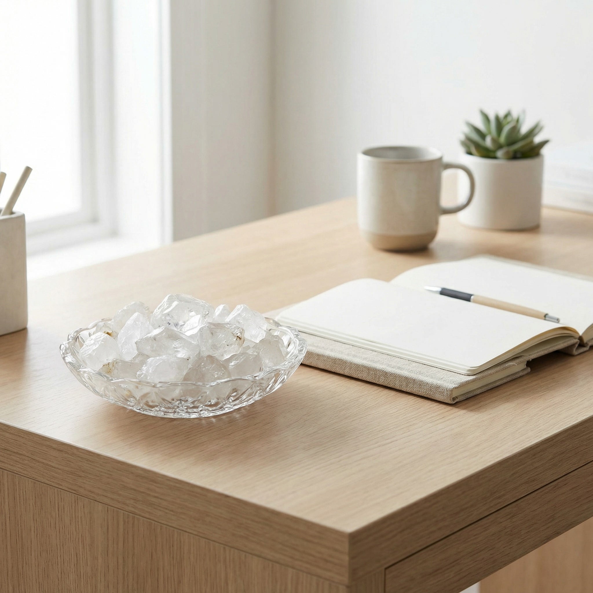 Quartzo Branco Natural Bruto por Peso – Cristal de Quartzo Transparente para Energia, Purificação e Harmonização de Ambientes – Harmonia Plena Pedras Naturais