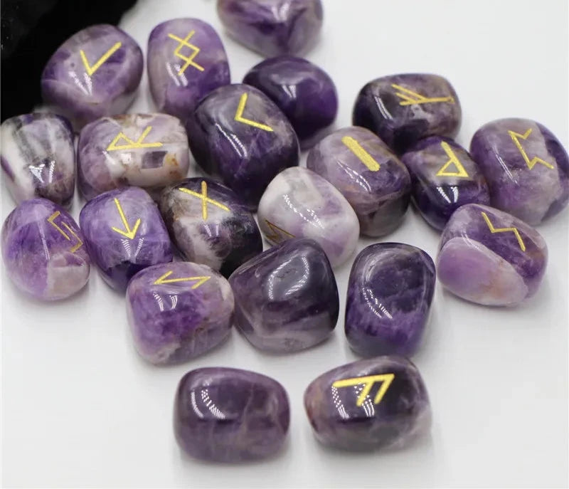 Runas 25 Peças de Ametista Natural - Pedras Irregulares para Adivinhação Presente