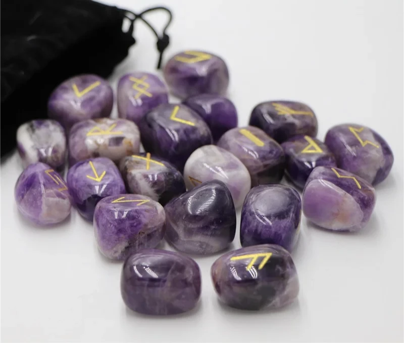 Runas 25 Peças de Ametista Natural - Pedras Irregulares para Adivinhação Presente