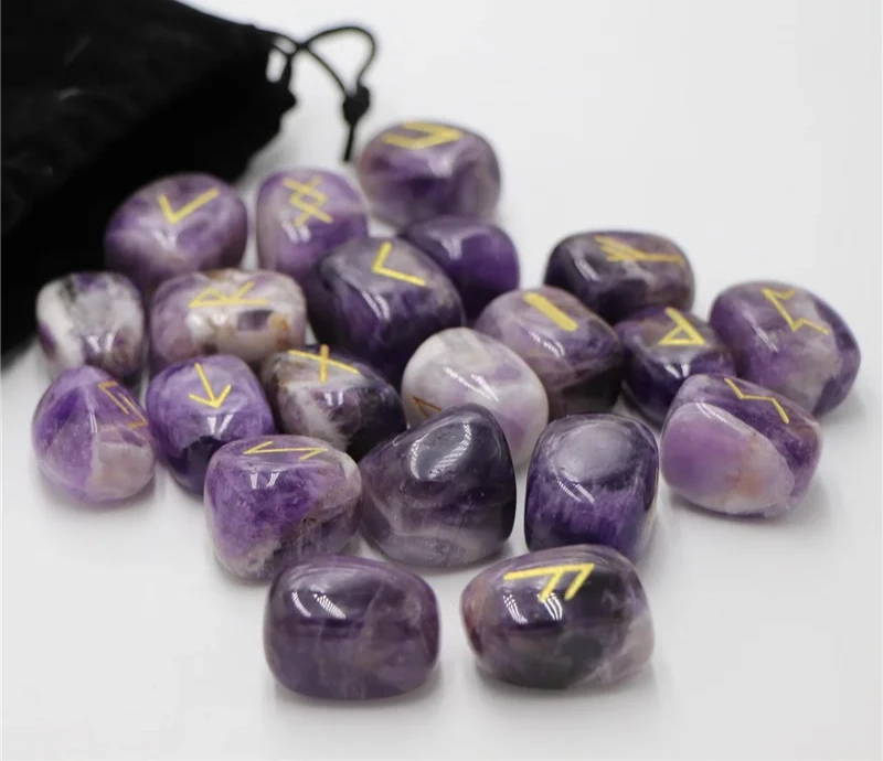 Runas 25 Peças de Ametista Natural - Pedras Irregulares para Adivinhação Presente