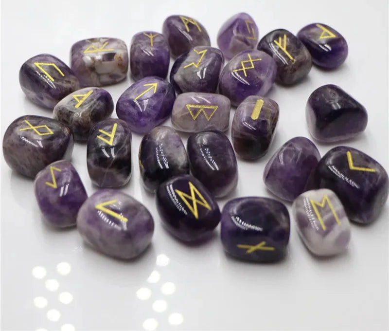 Runas 25 Peças de Ametista Natural - Pedras Irregulares para Adivinhação Presente