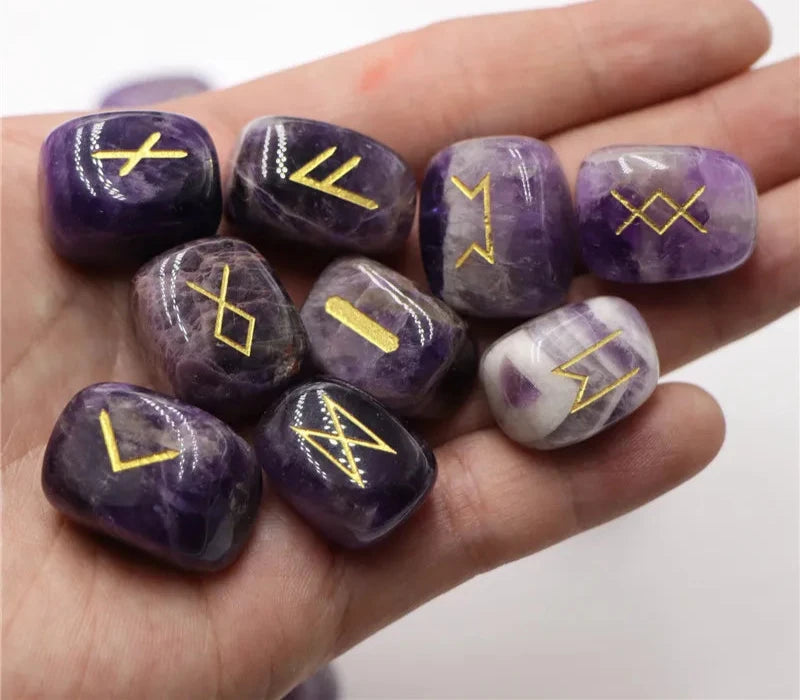 Runas 25 Peças de Ametista Natural - Pedras Irregulares para Adivinhação Presente