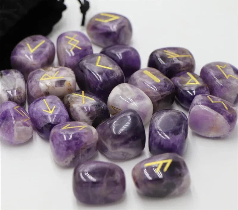 Runas 25 Peças de Ametista Natural - Pedras Irregulares para Adivinhação Presente