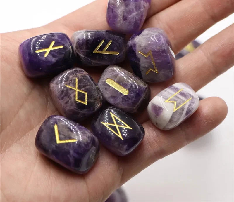 Runas 25 Peças de Ametista Natural - Pedras Irregulares para Adivinhação Presente