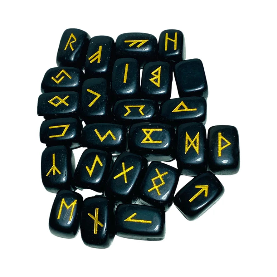 Runas 25 Peças em Obsidiana Natural - Pedras Irregulares de Adivinhação, Ágata Verde e Vermelha