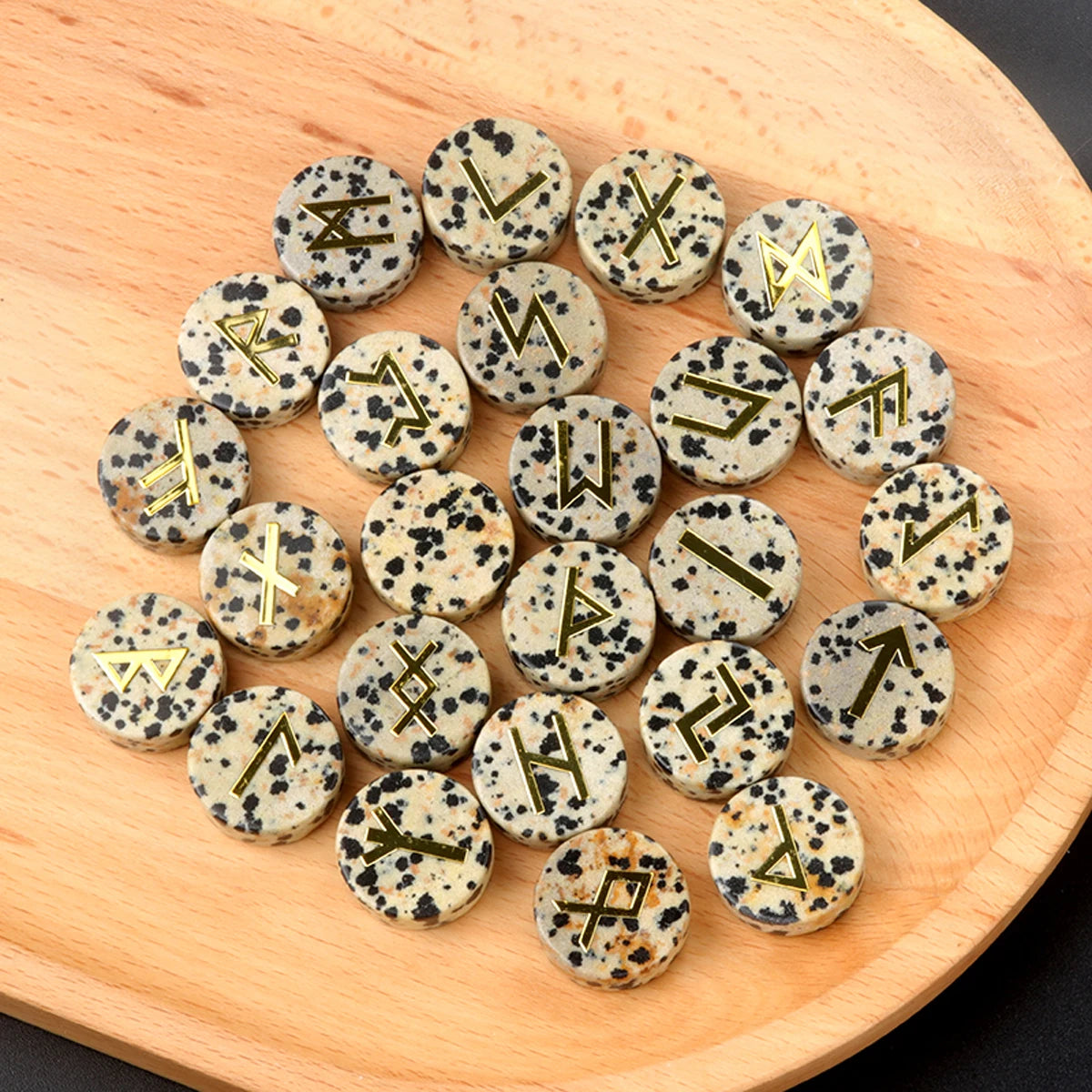 Runas Pedras Naturais 25 Pedras com Alfabeto de Letras Rúnicas e Símbolos Sagrados