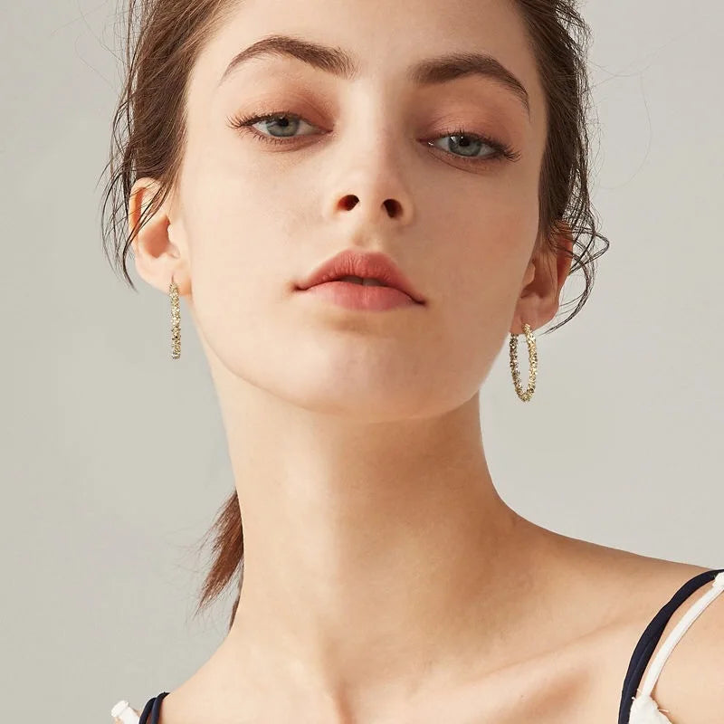 Simple And Irregular Round Metal Earrings Personality Wild European And American Ladies Fashion Earrings Temperament Jewelry