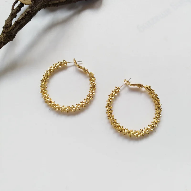 Simple And Irregular Round Metal Earrings Personality Wild European And American Ladies Fashion Earrings Temperament Jewelry