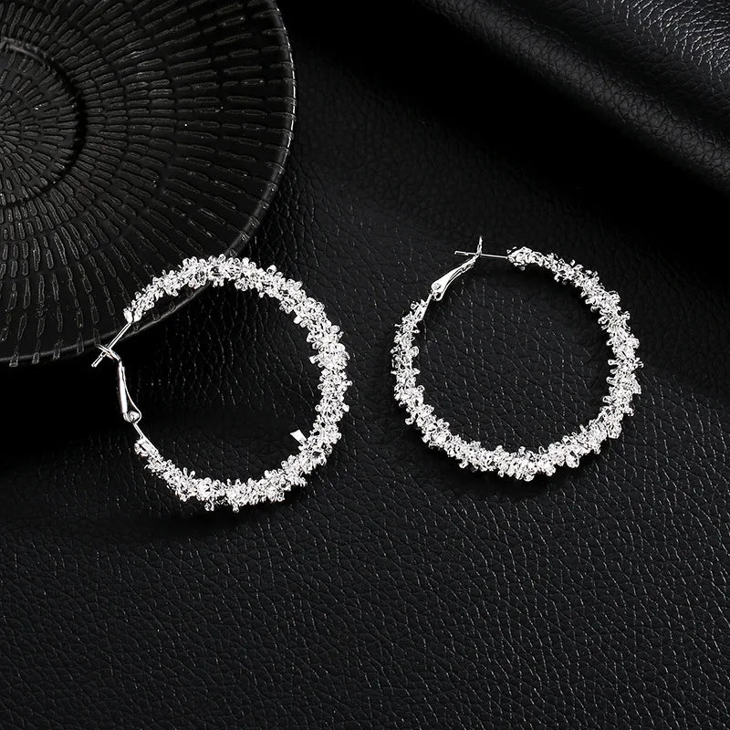 Simple And Irregular Round Metal Earrings Personality Wild European And American Ladies Fashion Earrings Temperament Jewelry