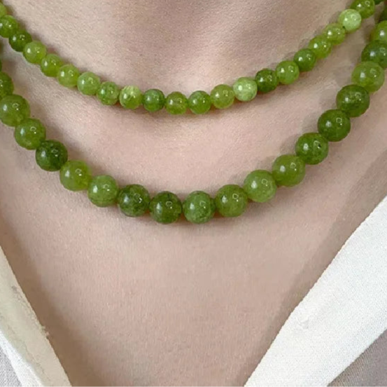 Colar Pedra Quartzo Natural Verde - Colar Feminino - Pedras Naturais - Semi Joias