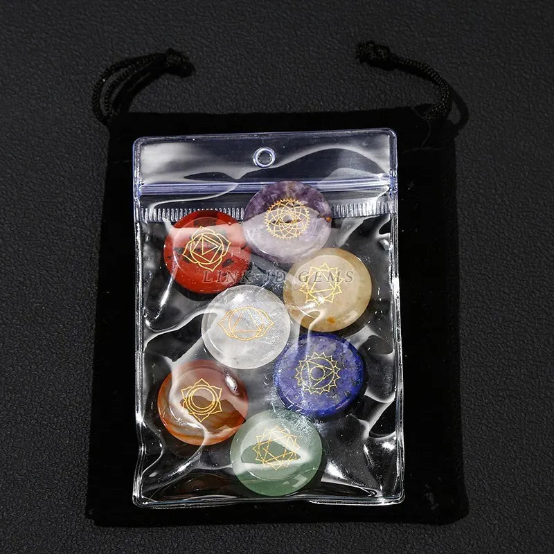 Conjunto de Cristais de Reiki com 7 Chacras - - Reiki