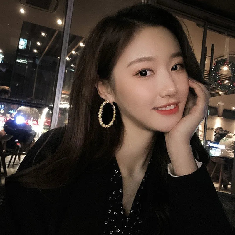 Simple And Irregular Round Metal Earrings Personality Wild European And American Ladies Fashion Earrings Temperament Jewelry