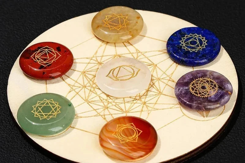 Conjunto de Cristais de Reiki com 7 Chacras - - Reiki