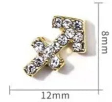 Conjuntos de 10 peças de Ligas com 12 Constelações em 3D, Símbolos Brilhantes para Decoração de Unhas