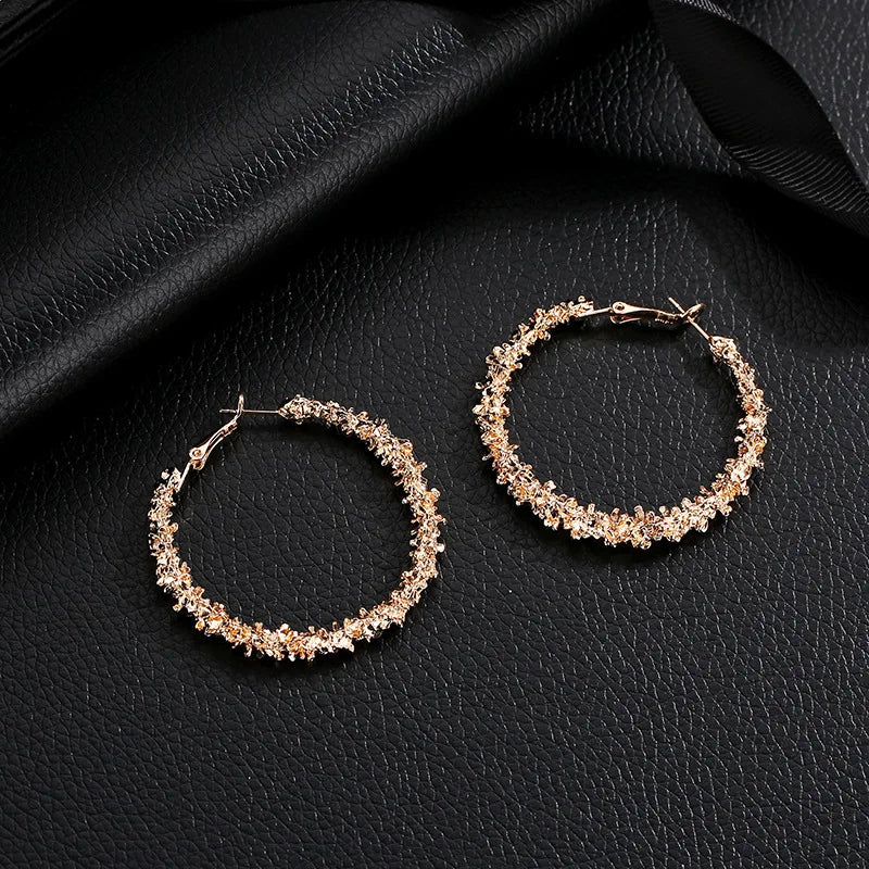 Simple And Irregular Round Metal Earrings Personality Wild European And American Ladies Fashion Earrings Temperament Jewelry